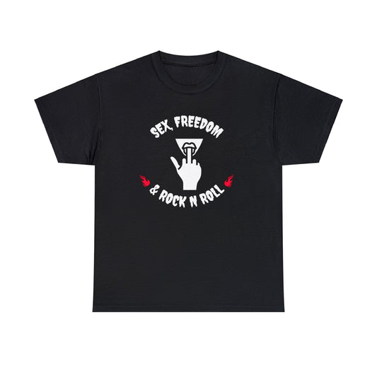 Unisex Heavy Cotton Tee - Sex, Freedom and Rock and Roll