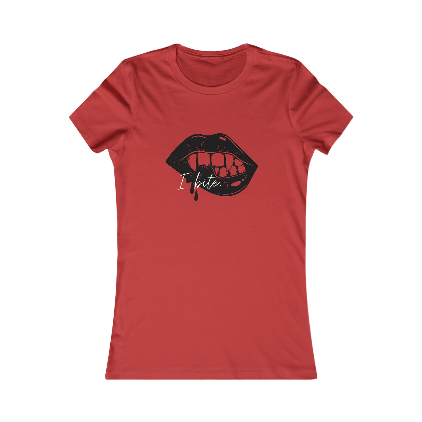 Sexy Halloween T-shirt- Vampire lips- I bite- Women's Favorite Tee