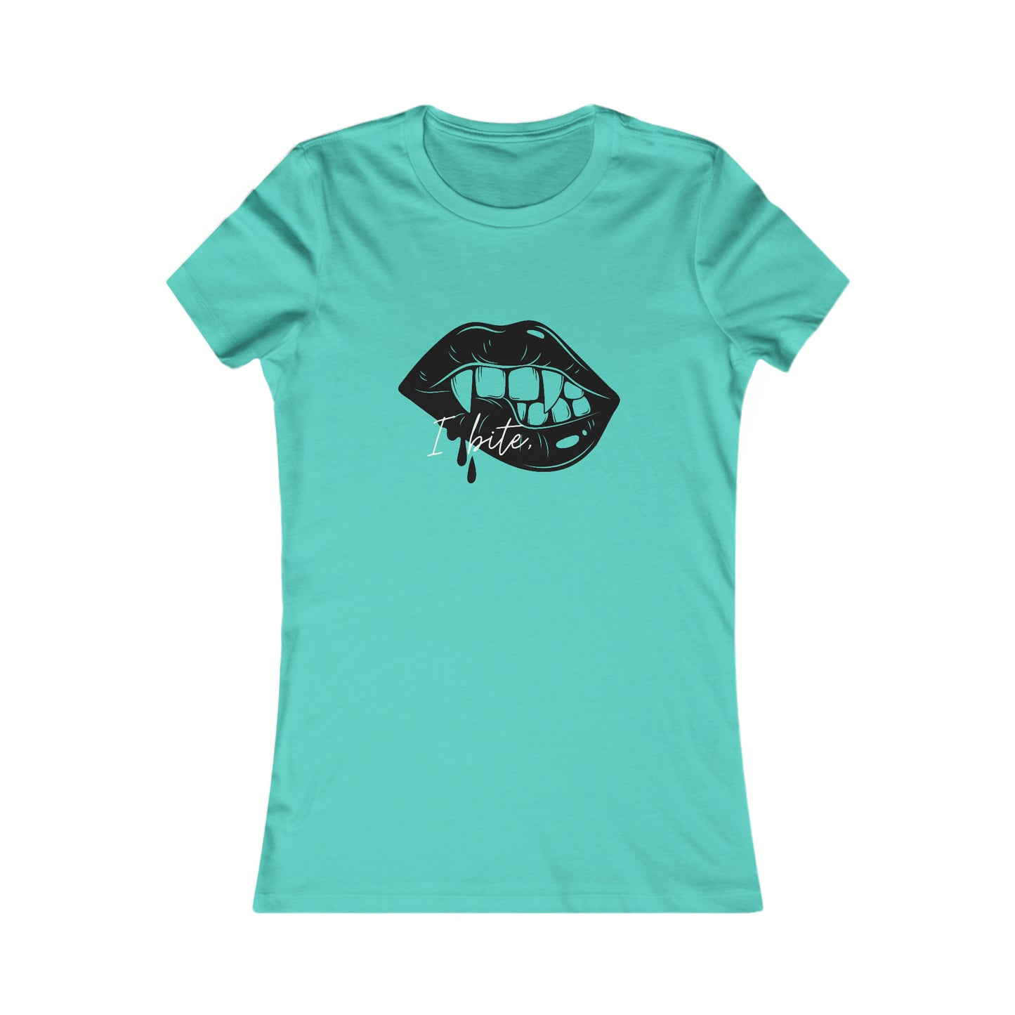 Sexy Halloween T-shirt- Vampire lips- I bite- Women's Favorite Tee