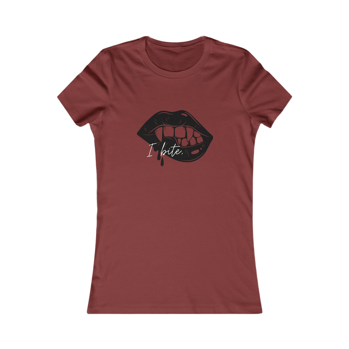 Sexy Halloween T-shirt- Vampire lips- I bite- Women's Favorite Tee