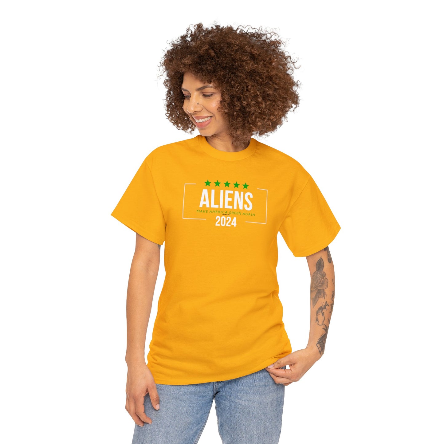 Cotton Tee - Aliens 2024 - Make America Green Again