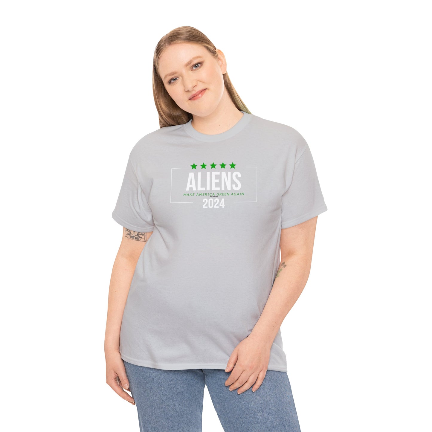 Cotton Tee - Aliens 2024 - Make America Green Again