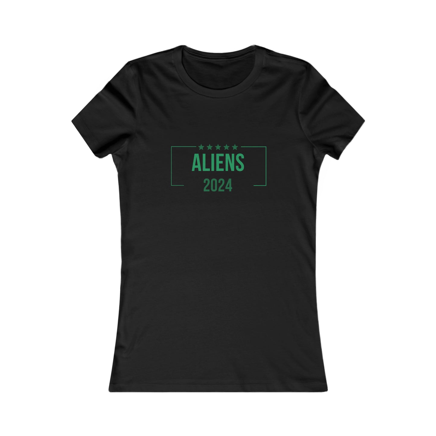 Women's fitted t-shirt- Aliens 2024- Make America Green Again