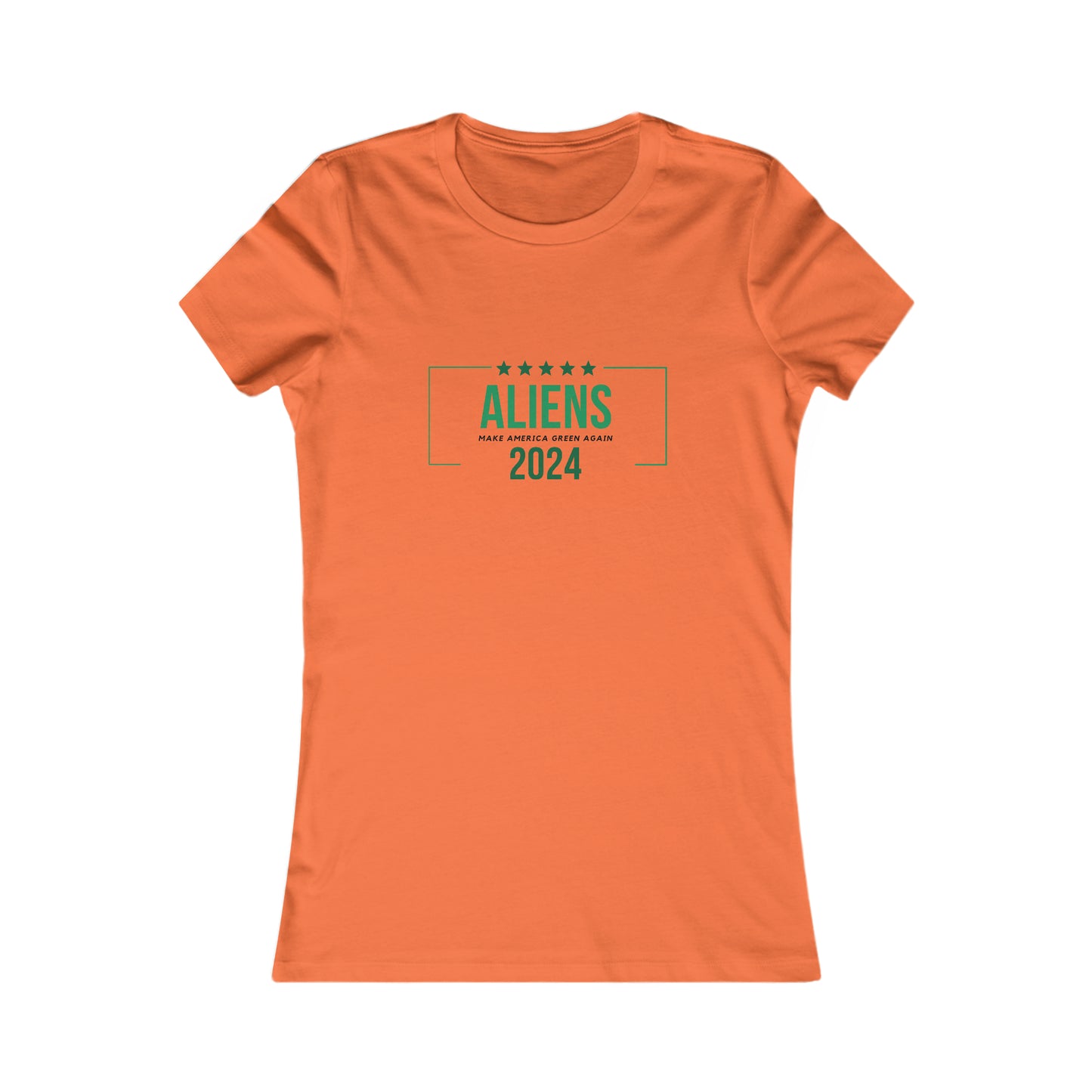 Women's fitted t-shirt- Aliens 2024- Make America Green Again