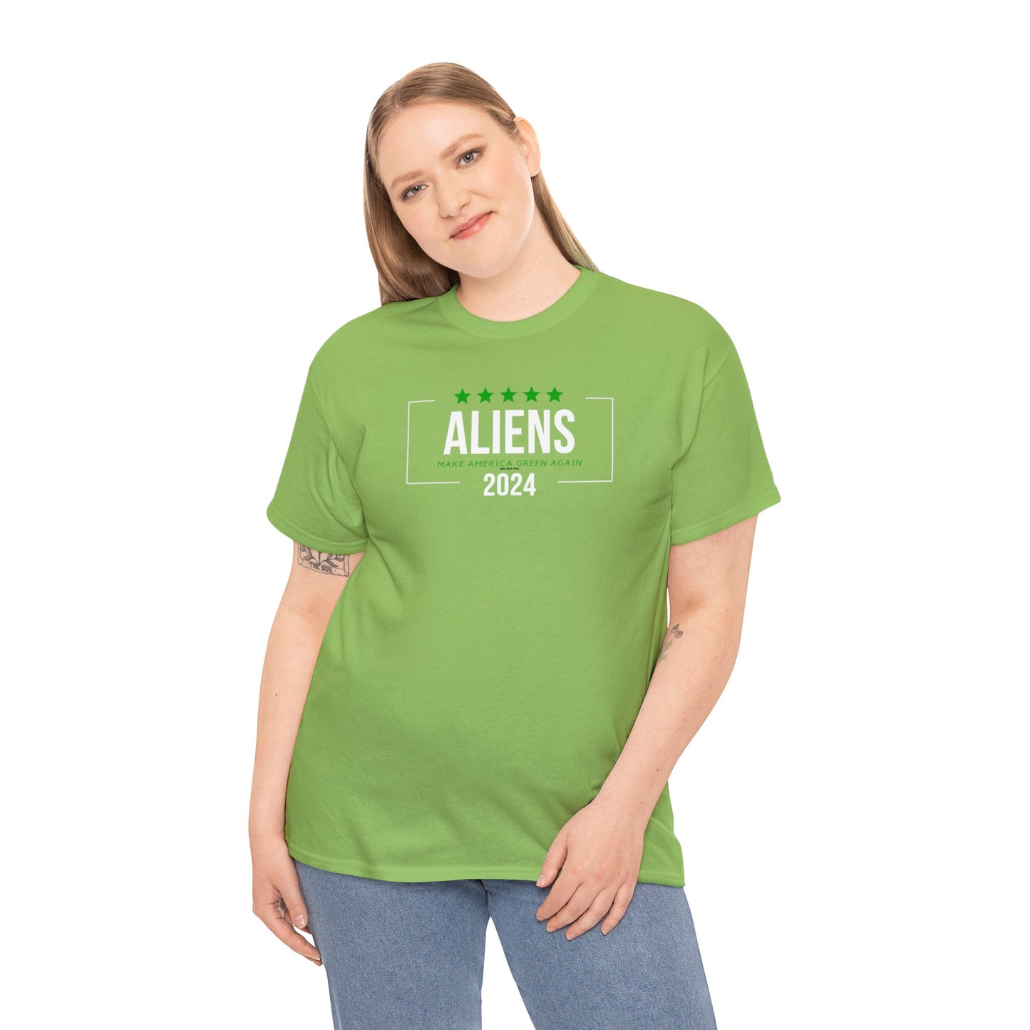 Cotton Tee - Aliens 2024 - Make America Green Again