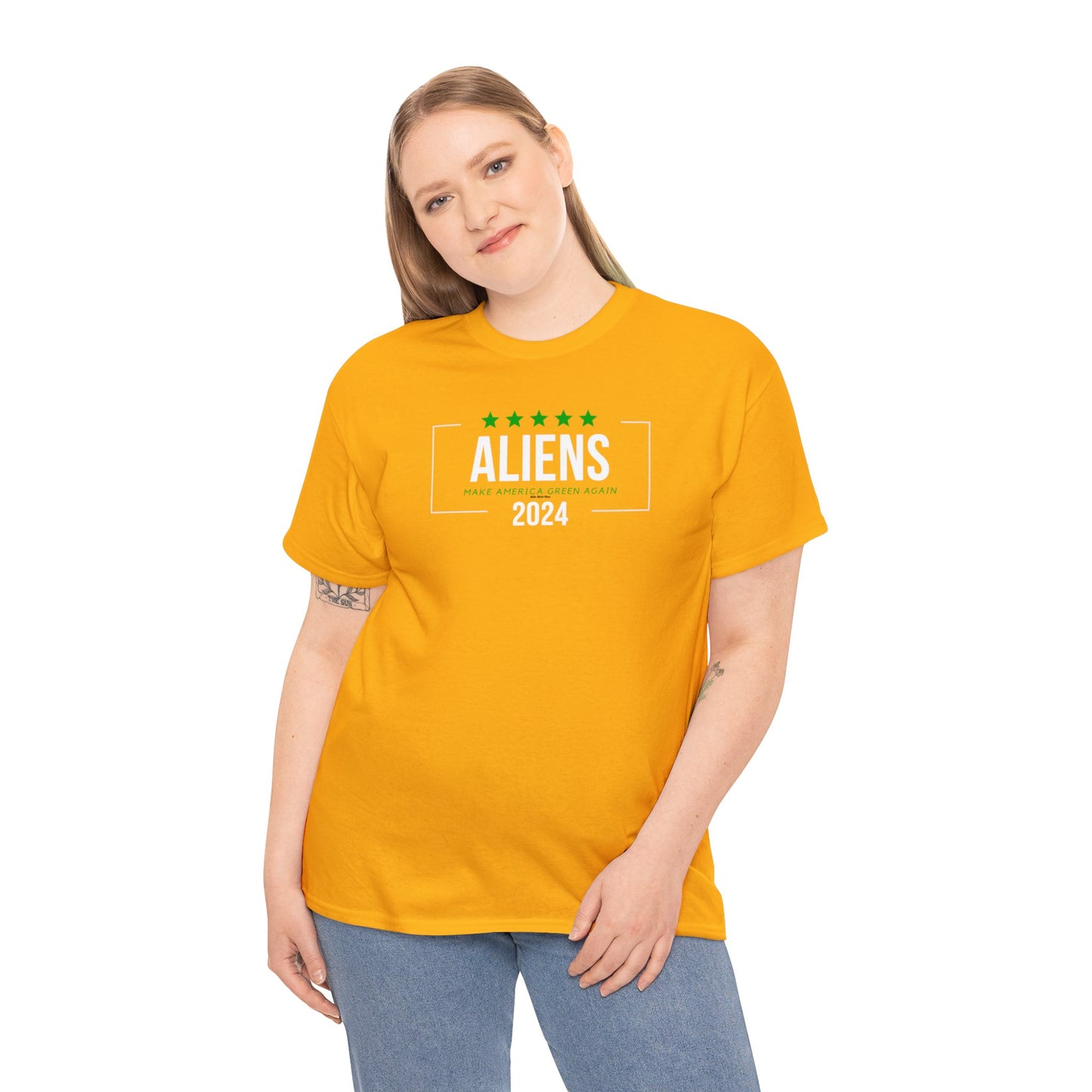 Cotton Tee - Aliens 2024 - Make America Green Again