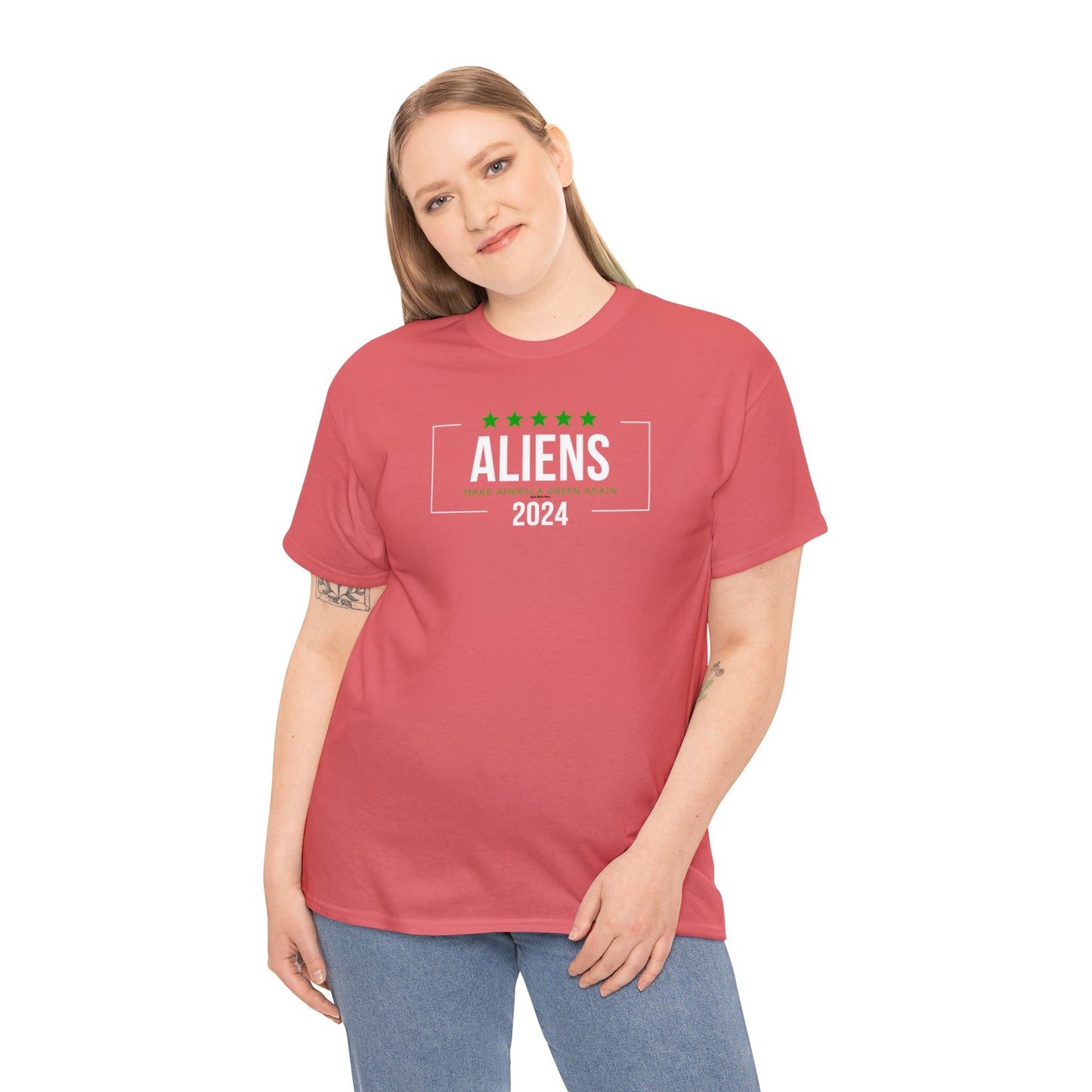 Cotton Tee - Aliens 2024 - Make America Green Again