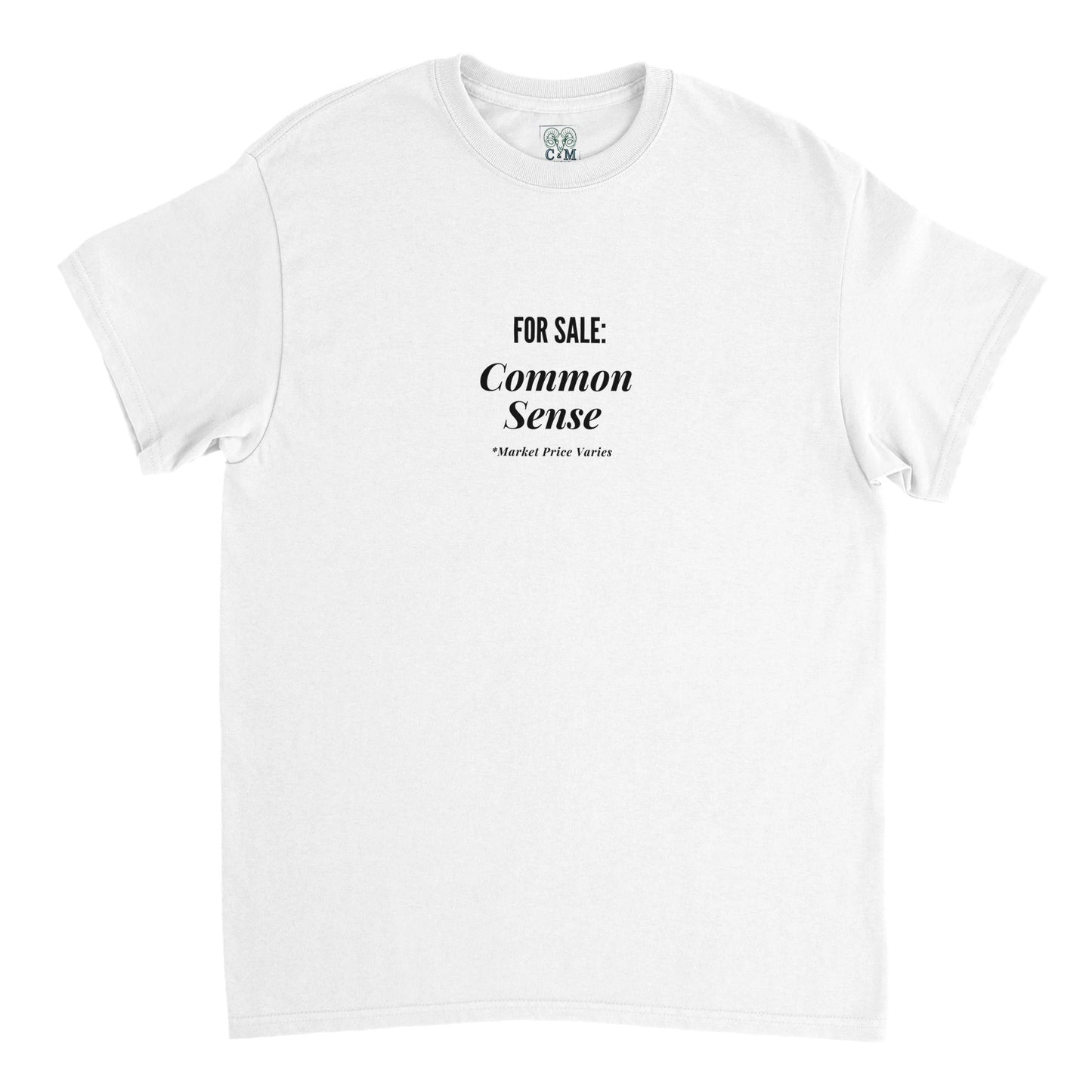 Heavyweight Unisex Crewneck T-shirt- For Sale: Common Sense