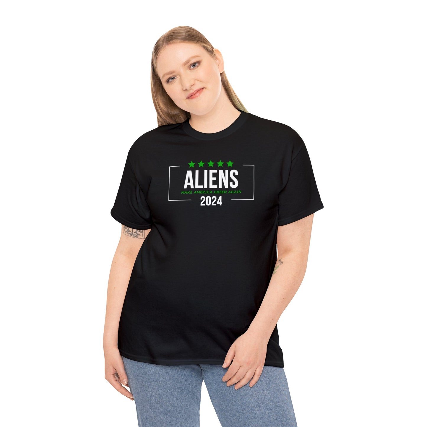 Cotton Tee - Aliens 2024 - Make America Green Again