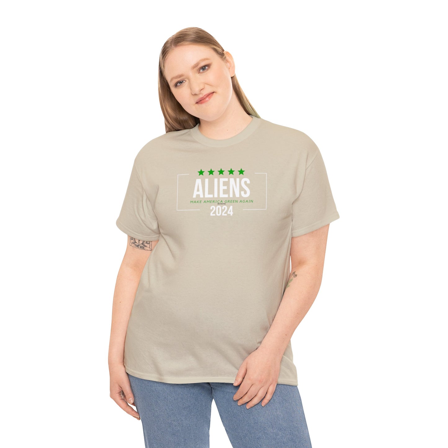 Cotton Tee - Aliens 2024 - Make America Green Again