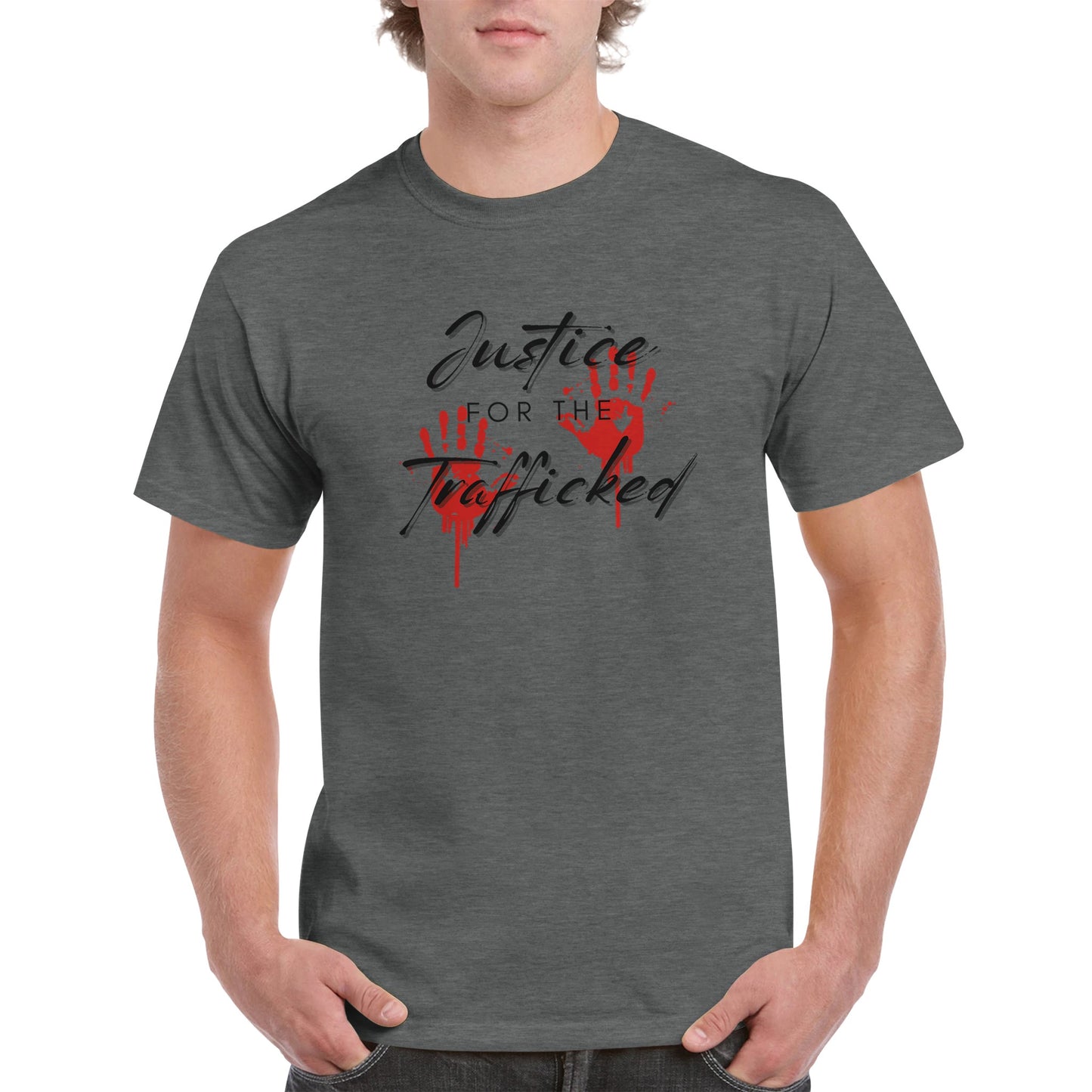 Heavyweight Crewneck T-shirt- Justice for the Trafficked