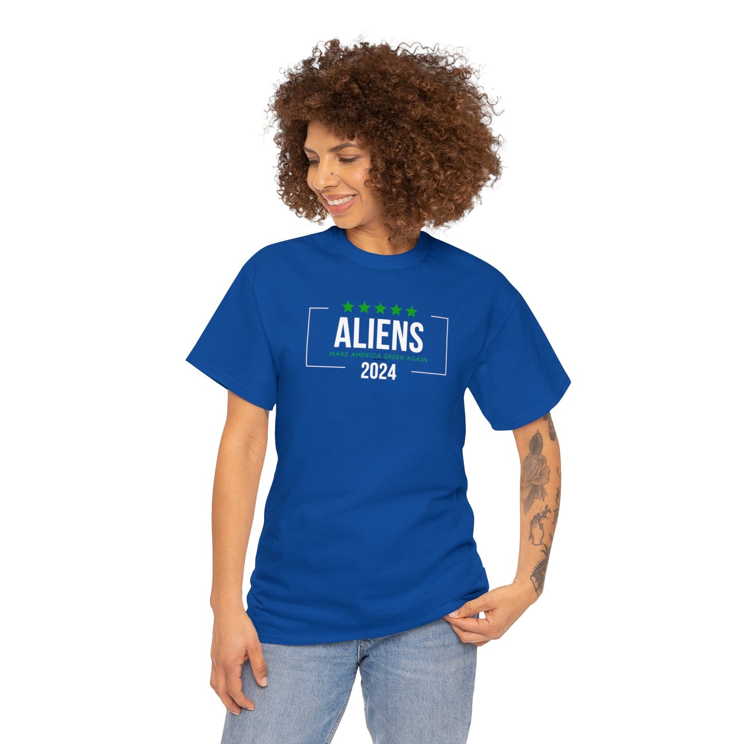 Cotton Tee - Aliens 2024 - Make America Green Again