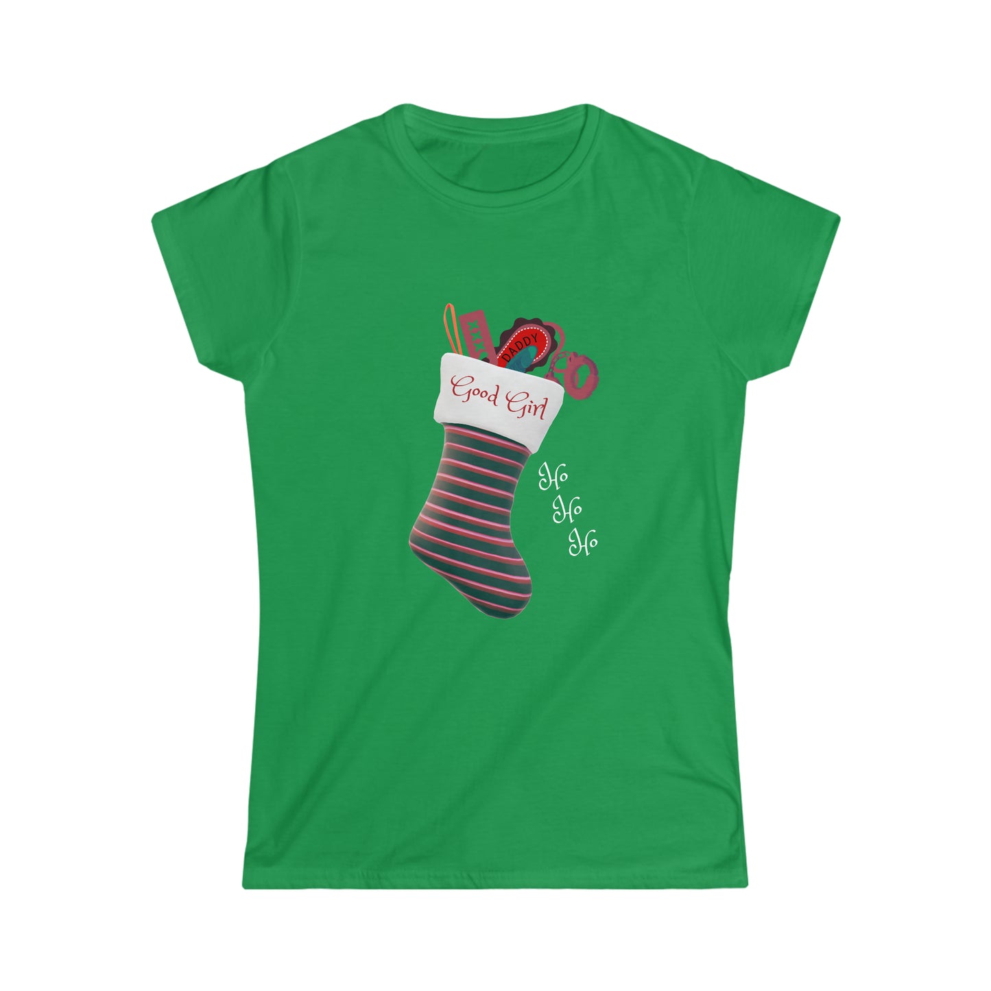 Women Christmas t-shirt naughty playful holidays shirt Softstyle Tee