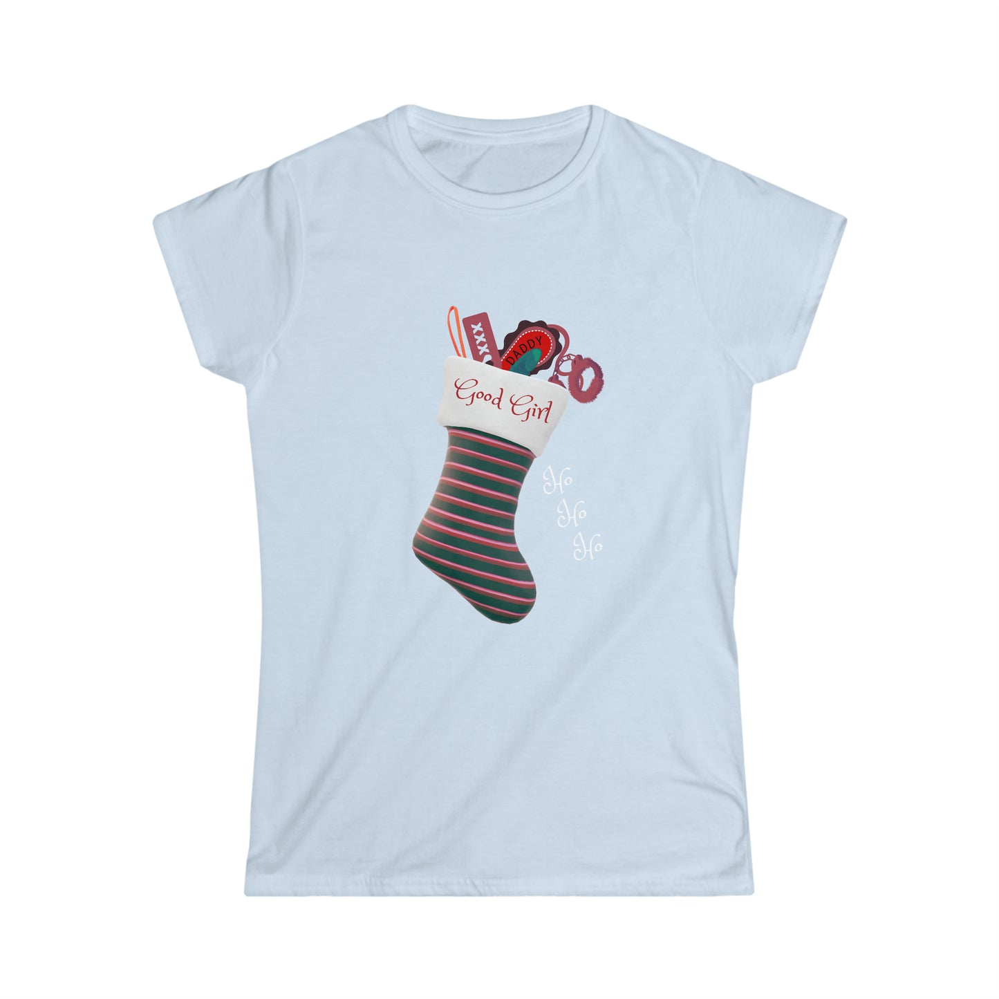 Women Christmas t-shirt naughty playful holidays shirt Softstyle Tee