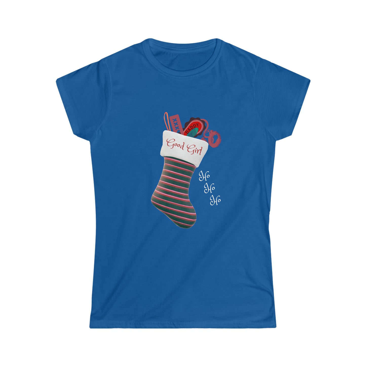 Women Christmas t-shirt naughty playful holidays shirt Softstyle Tee