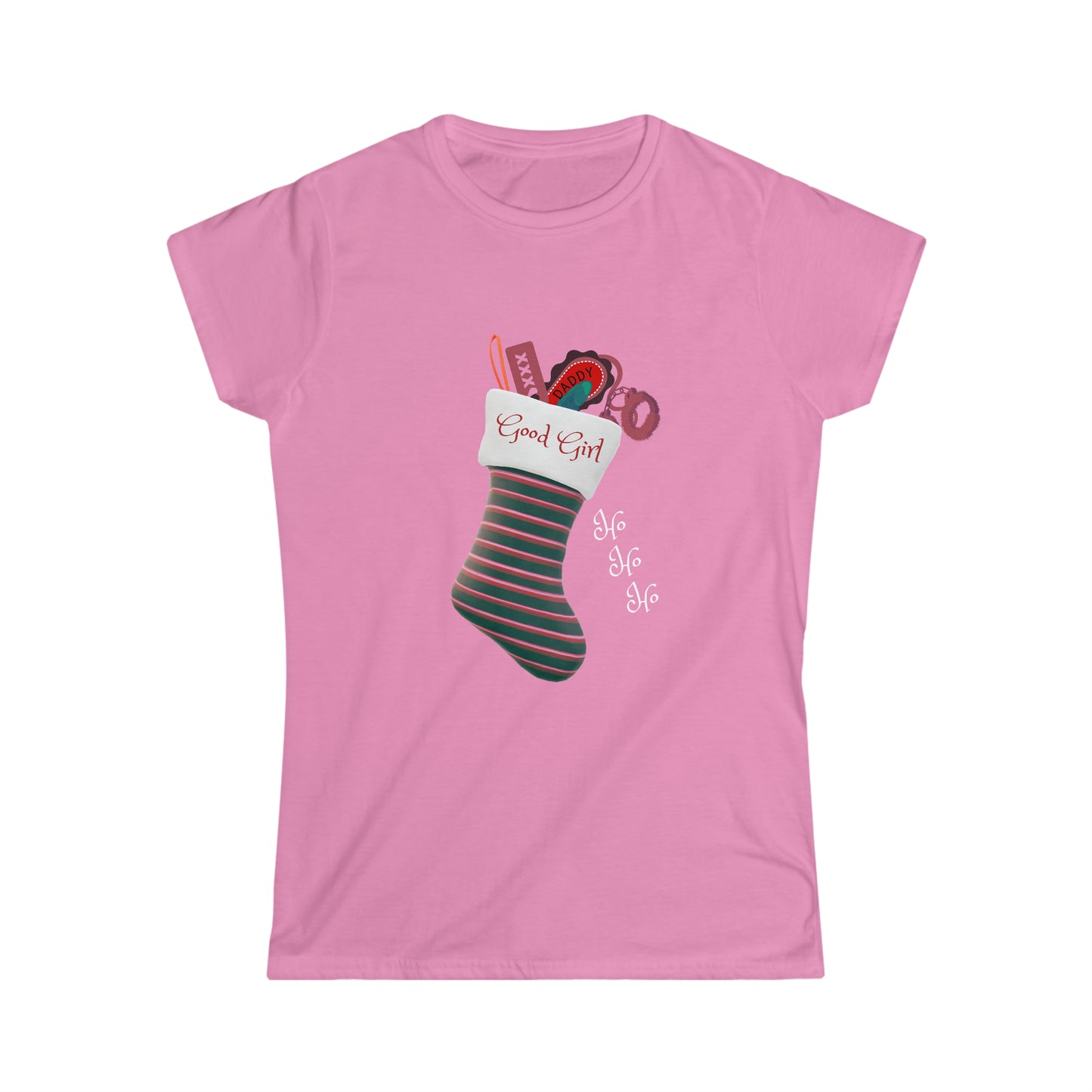 Women Christmas t-shirt naughty playful holidays shirt Softstyle Tee