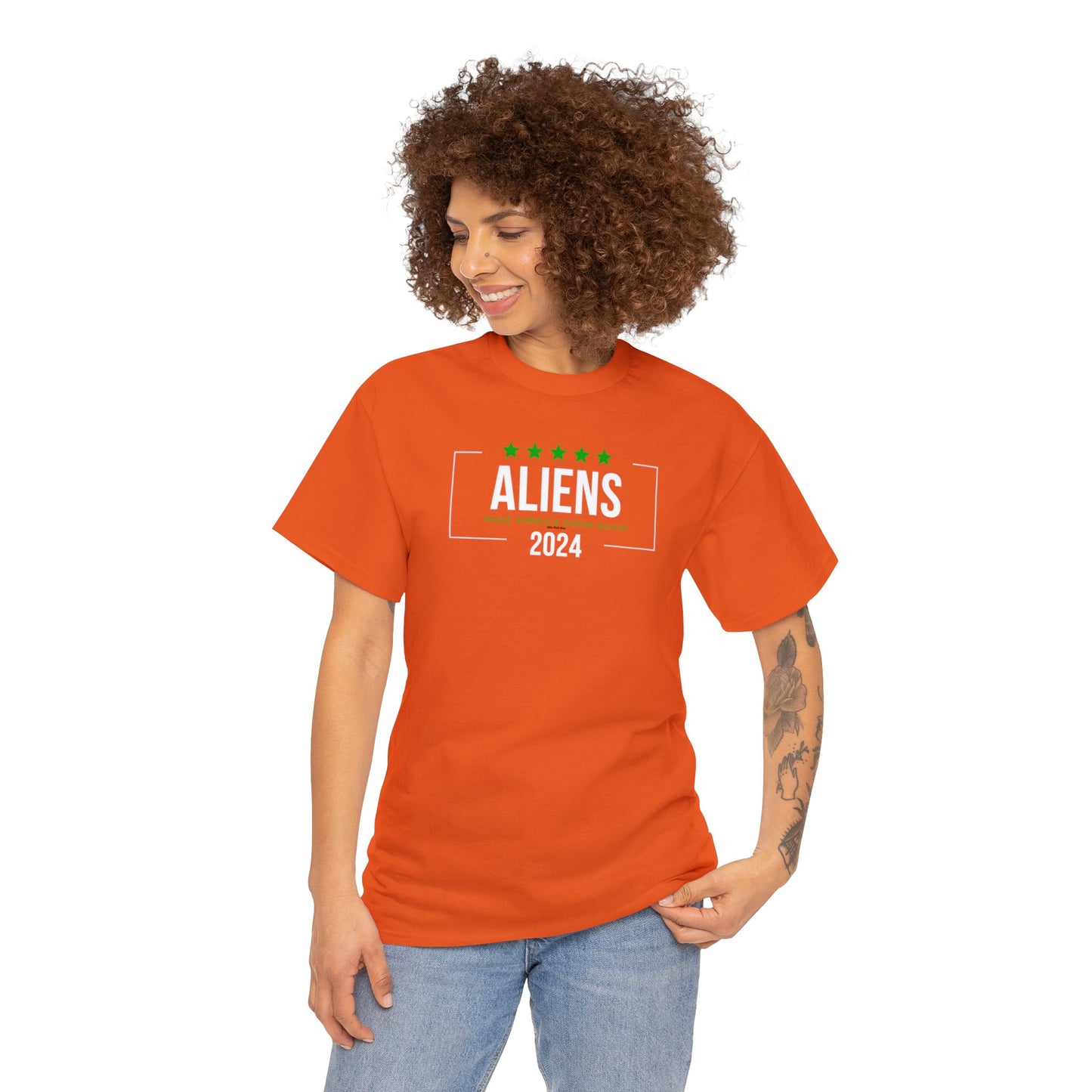 Cotton Tee - Aliens 2024 - Make America Green Again