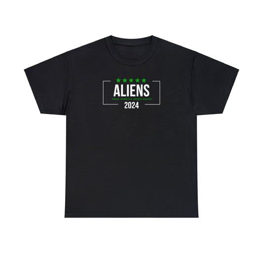 Cotton Tee - Aliens 2024 - Make America Green Again