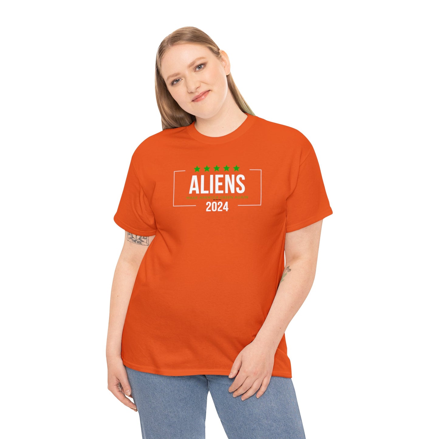 Cotton Tee - Aliens 2024 - Make America Green Again