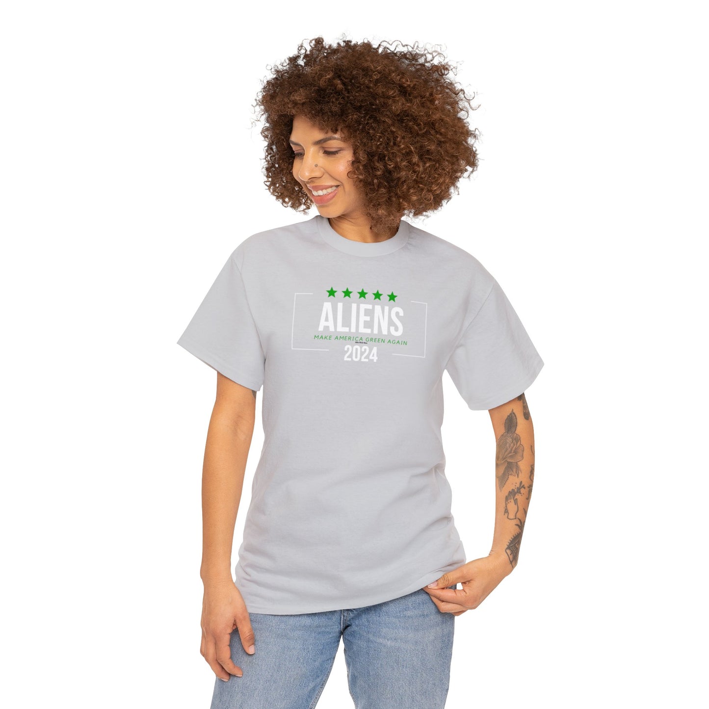 Cotton Tee - Aliens 2024 - Make America Green Again