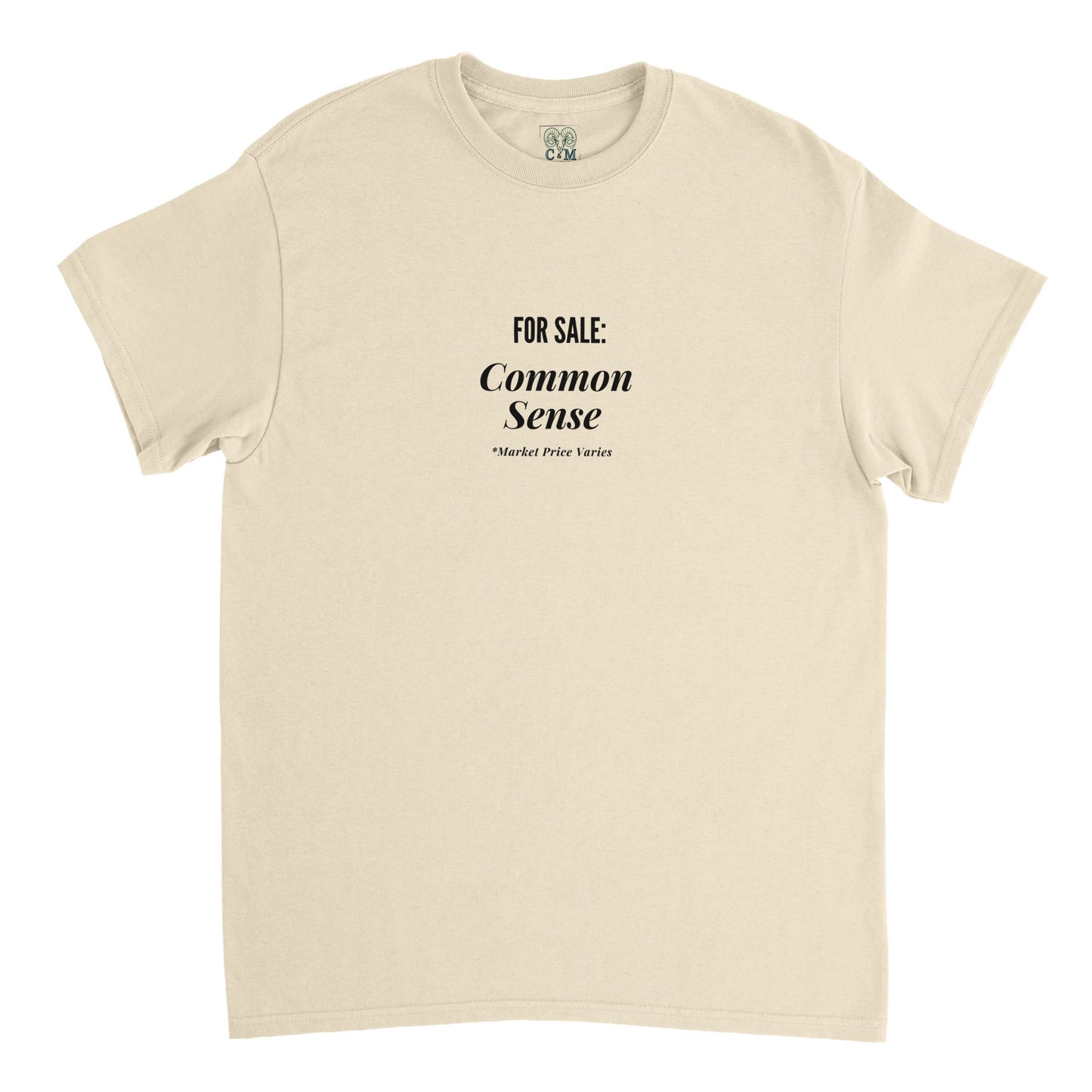 Heavyweight Unisex Crewneck T-shirt- For Sale: Common Sense