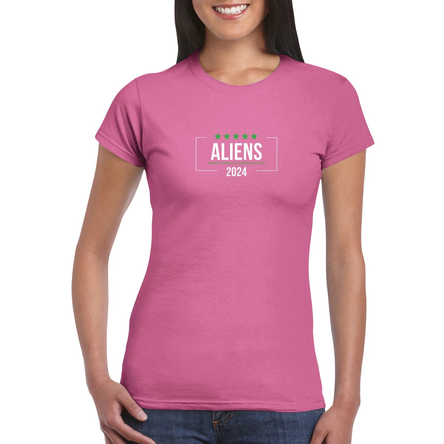 Funny Alien t-shirt- Make American green again - Classic Womens Crewneck T-shirt